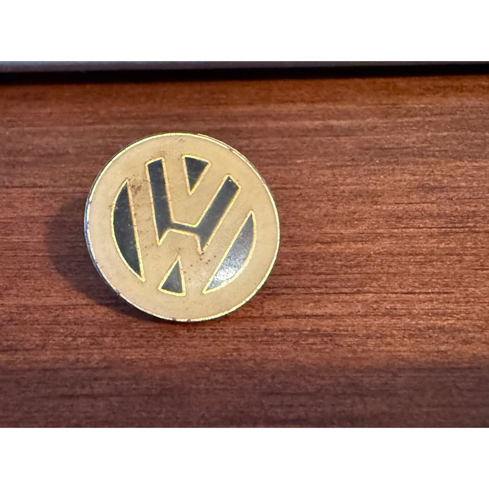 Vintage Volkswagen VW Logo Lapel Pin Gold Tone Enamel Automotive No Back